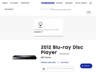 BD-EM59C driver download page on the Samsung site
