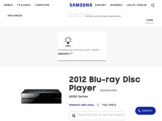 BD-ES6000 driver download page on the Samsung site