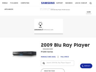 BD P1200 driver download page on the Samsung site