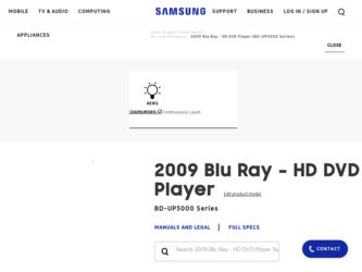 BD-UP5000/XAA driver download page on the Samsung site