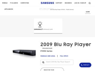 BDP1590 driver download page on the Samsung site