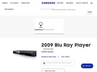 BDP1600 driver download page on the Samsung site
