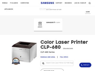 CLP-680ND driver download page on the Samsung site