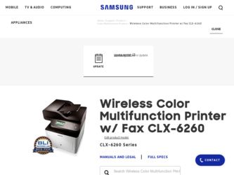 CLX-6260FW driver download page on the Samsung site