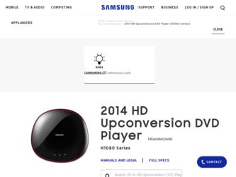 DVD-H1080 driver download page on the Samsung site