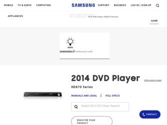 DVD-HD870 driver download page on the Samsung site