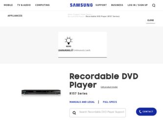 DVD-R157 driver download page on the Samsung site