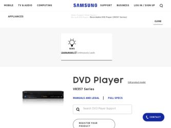 DVDVR357 driver download page on the Samsung site