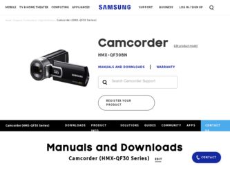 HMX-QF30BN driver download page on the Samsung site