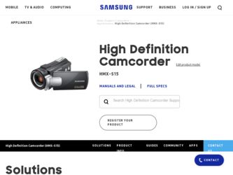HMX-S15BN driver download page on the Samsung site