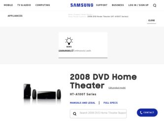 HT-A100 driver download page on the Samsung site