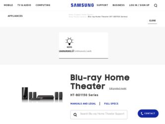 HT-BD1150 driver download page on the Samsung site