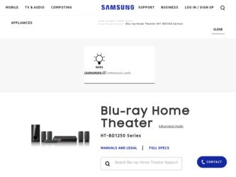 HT-BD1250 driver download page on the Samsung site