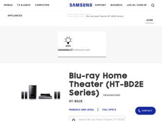 HT BD2E driver download page on the Samsung site