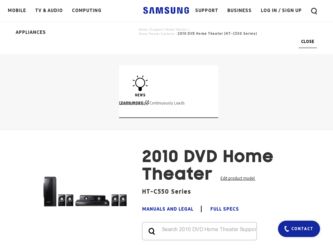 HT-C550 driver download page on the Samsung site