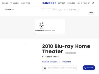 HT-C650W driver download page on the Samsung site