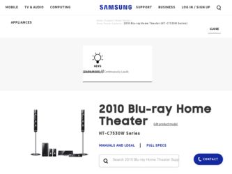 HT-C7530W driver download page on the Samsung site