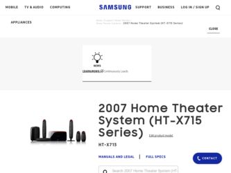 HT-X715 driver download page on the Samsung site