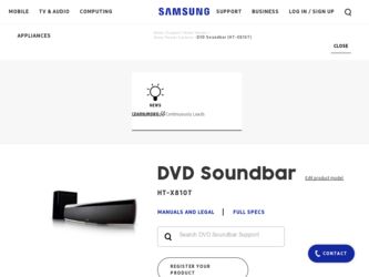 HT X810 driver download page on the Samsung site
