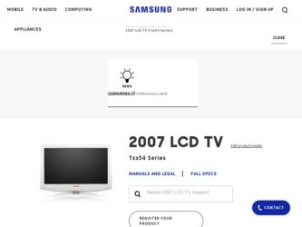 LN-T2354H driver download page on the Samsung site
