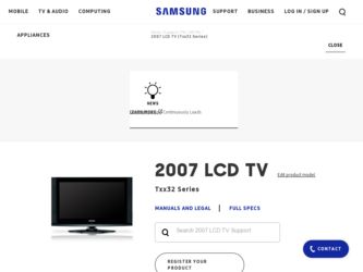 LN-T3232H driver download page on the Samsung site