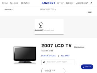 LN-T4066F driver download page on the Samsung site