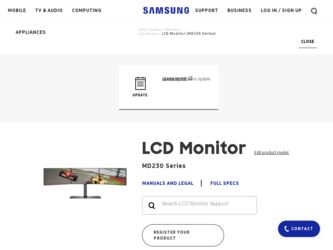 MD230X3 driver download page on the Samsung site