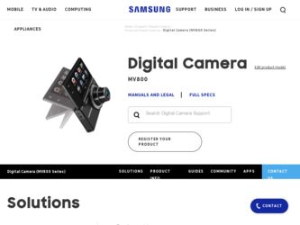 MV800 driver download page on the Samsung site