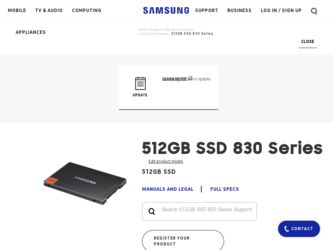 MZ-7PC512D driver download page on the Samsung site