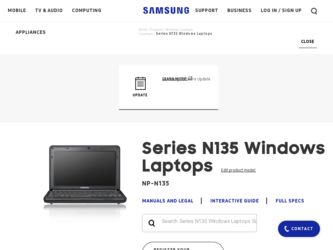 NP-N135 driver download page on the Samsung site