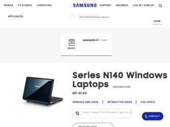 NP-N140 driver download page on the Samsung site