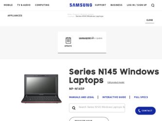 NP-N145P driver download page on the Samsung site