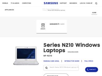 NP-N210 driver download page on the Samsung site