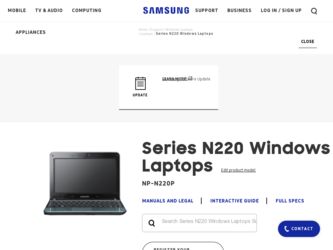 NP-N220P driver download page on the Samsung site