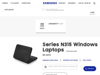 NP-N315 driver download page on the Samsung site