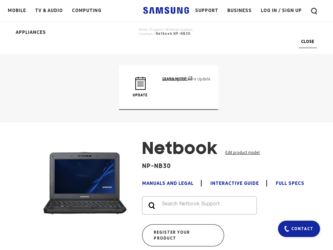 NP-NB30 driver download page on the Samsung site