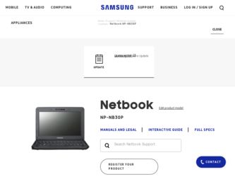 NP-NB30P driver download page on the Samsung site