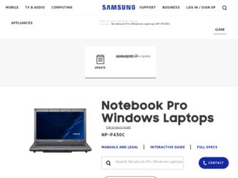 NP-P430C driver download page on the Samsung site