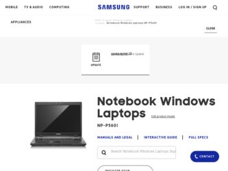 NP-P560I driver download page on the Samsung site