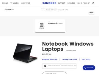 NP-Q310I driver download page on the Samsung site