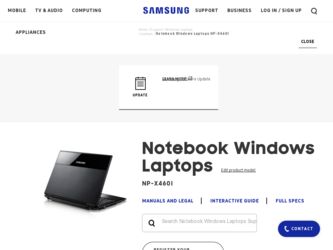 NP-X460I driver download page on the Samsung site