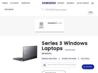 NP300U1A driver download page on the Samsung site