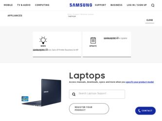 NP770Z7E driver download page on the Samsung site