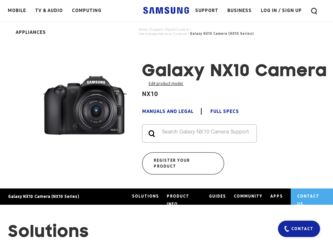 NX10 driver download page on the Samsung site