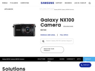 NX100 driver download page on the Samsung site