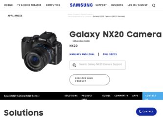 NX20 driver download page on the Samsung site