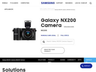 NX200 driver download page on the Samsung site