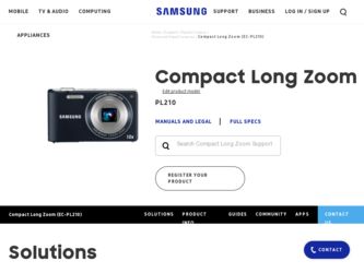 PL210 driver download page on the Samsung site