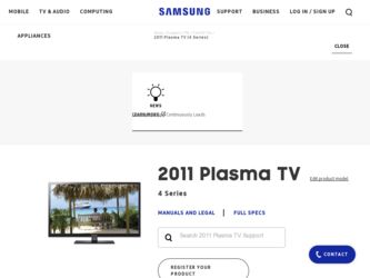 PN43D450A2D driver download page on the Samsung site