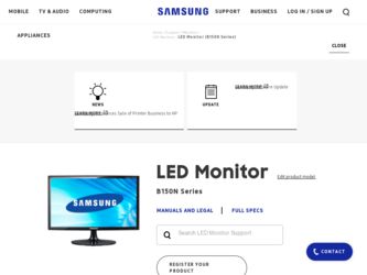 S19B150N driver download page on the Samsung site